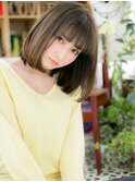 グレーブラウンシースルー前髪顔周りカットh4川口20代30代40代