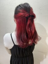 アジールヘア 池袋東口店(agir hair) ブリーチ&ダブルカラーグラデーションレッド池袋東口