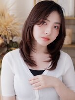 カバーヘア ブリス 北浦和(COVER HAIR bliss)&nbsp;抜け感ミディアムレイヤーブリーチなし艶髪インナーカラー30代a