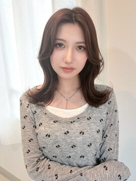 アンニュ(annuy) 韓国ヘア レイヤーカット ブラウンベージュ 顔周りカット