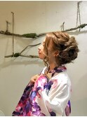 超ロングさんのグルグル巻き付けアップスタイル
