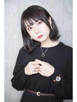 サロンドミルク 原宿(salon de MiLK) 【salon de MiLK 原宿】耳かけゆるふわウェーブ×ダークアッシュ