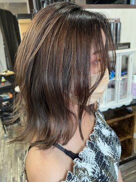 ヘアー リードレス(hair Re:dress) ハイライト立体感黒髪暗髪ナチュラル大人可愛い顔まわりレイヤー