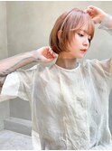 LIBERTE 銀座 大人可愛い小顔ショート×コーラルピンク