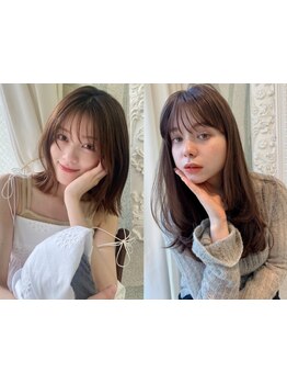 前髪や顔周りの作り込みに自信あり◎オフィスで浮かない透明感カラー等働く女性から高い支持![表参道/前髪]