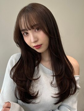 ノイカーム(noi Calm) 顔周りレイヤーカットくびれヘアミルクティーベージュカラー