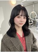誰でも似合う韓国風暗髪パープルカラー × 小顔くびれ