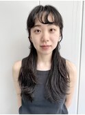 ロングレイヤー　前髪カール