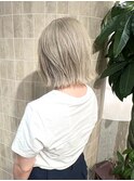 ハイトーンカラー/ホワイトシルバー/ボブスタイル/ブリーチ/韓国