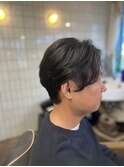センターパートツーブロック