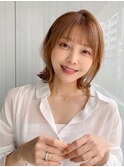 前髪 外ハネボブ 小顔 クラゲヘアー オリーブグレー"