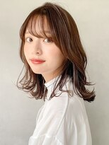 レア 表参道(L'ea) 大人ガーリーダークアッシュミディアムレイヤー似合わせカット