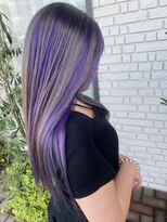 アース 新庄店(EARTH)&nbsp;ロングヘアに映える◎パープルのアンブレラカラー