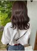 セミロング×レッドブラウン