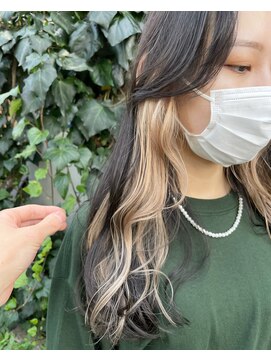 アクト 仙台 deuxieme(ACT) ホワイトブロンド×インナーカラー