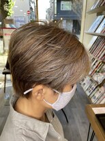 アンプヘアー 二条店(unpeu hair)&nbsp;ショートカット/白髪ぼかしハイライト/イルミナカラー/京都/二条
