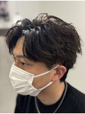 ニュアンスパーマフェザーパーマセンターパート韓国メンズカット