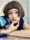 ショートバング＆マッシュボブ