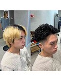 フェードオールバックフェザー