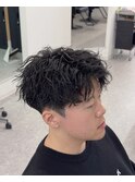 ショートセンターパートツイストスパイラルパーマ静岡メンズ