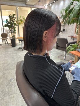 シールドヘアー 沖縄 新都心(C'LD Hair) 那覇/新都心/おもろまち/イヤリングカラー/ブリーチボブ/ボブ