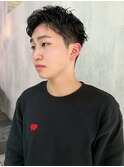 ブルーブラックスペインカールニュアンスパーマ_ba506391