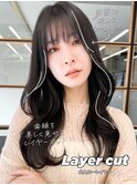 韓国風レイヤー大人可愛いロングシースルーバング20代30代40代