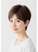 白髪ぼかしハイライトブリーチミルクティーベージュ