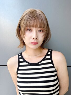 トルネード(TORNADO) 切りっぱなしボブフェイスレイヤー前髪あり丸顔K20250825
