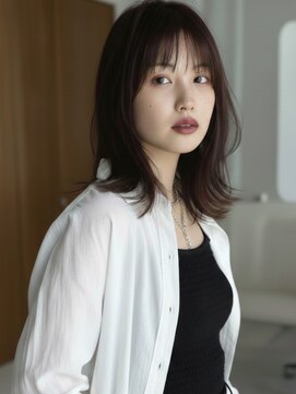 フレイムス ヘアアンドリラックス 南越谷店(Frames hair&relax) 深みカシスブラウンミディアムヘア/20代30代40代南越谷