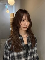 サンプラス(san+) 【マユコ】韓国ロングレイヤーバタフライレイヤーハッシュカット