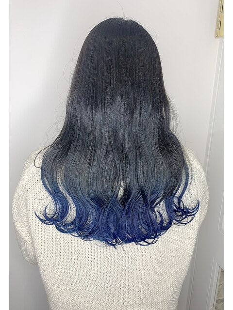 【eme梅田髪質改善】裾カラーで作るブルーグラデーションカラー