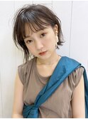 ウェーブ風ボブ_ショートパーマホワイトアッシュ_8117