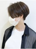 【松戸　ムラマツ】前髪なし　大人ツーブロック　オリーブ