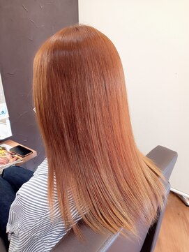 ヘアーアンドメイクサワ 佐久店(sawa) 20代　ロング　イエローカラー　伸ばしかけ　ストレート