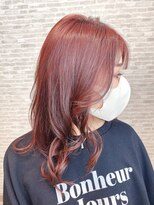 フルブルーム(fullbloom) 赤髪/カシスレッド/シースルーバング/ふんわりカール