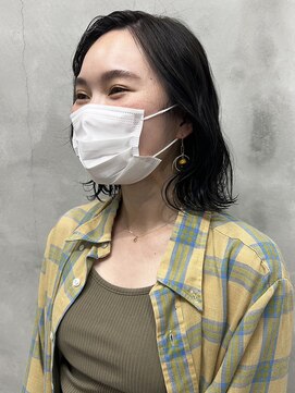 ウクラ バイ レシッド 池袋(uchla by rcid) ゆる巻き切りっぱなしウェーブくびれヘア×暗めカラーグレージュ