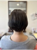 ナチュラルヘアー/ニュアンス前下がりショートボブ