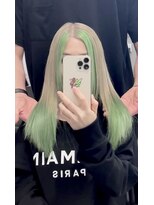 ロウル 渋谷(LOWRL)&nbsp;ミントグリーンデザインカラー/ブリーチ/ダブルカラー