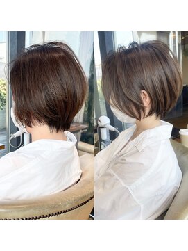 バンプ ギンザ(BUMP GINZA) 30代、40代/丸みくびれショートボブ×白髪染めハイライト/大宮