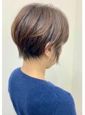 くびレイヤーグレーベージュニュアンスカラー白髪染め白髪ぼかし