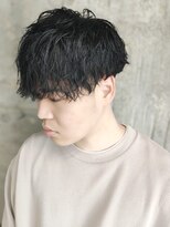 アルフレッド 平針店(alfRed)&nbsp;ツイスパ　ハイライト　ツーブロック　マッシュ　黒髪　束感