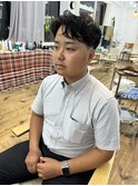 “オールバックパーマ”