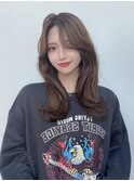 小顔ワイドバングくびれヘア前髪ロングレイヤー韓国ヘア