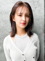 エインアンリー 表参道(AIN.ANLY.)&nbsp;◯ぱっつん前髪流し前髪鎖骨ミディアムボブ耳かけボブパーマ小顔