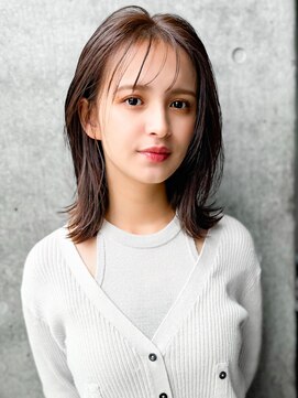 エインアンリー 表参道(AIN.ANLY.) ◯ぱっつん前髪流し前髪鎖骨ミディアムボブ耳かけボブパーマ小顔