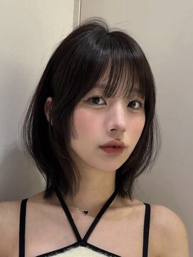 ロンドブルーム 天神大名店(Lond Bloom) 小顔に見せるヘア/ワンレン/ボブウルフ/ネビージュ/黒髪カタログ