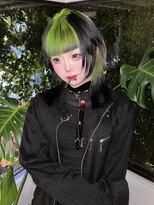 キイ 原宿 表参道(K.e.y)&nbsp;セクションカラー グリーン デザインカラー レイヤーカット