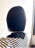 切りっぱなしボブ/髪質改善/顔まわりカット/ブラック/暗髪
