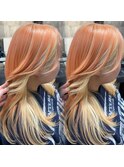ブロンド×オレンジカラー